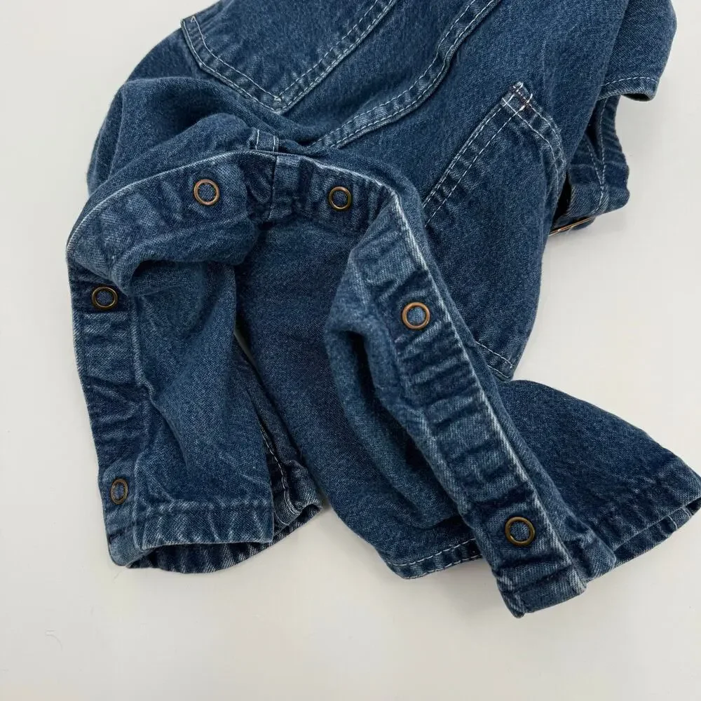 𝅺VINTAGE OSHKOSH B’GOSH Vestbak Overalls 24 Months Denim 100% Cotton Snap USA